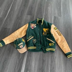 Polo Ralph Lauren letterman jacket.